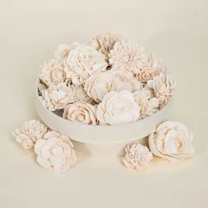 25-Pack of White Wedding-Colored Mixed Flowers