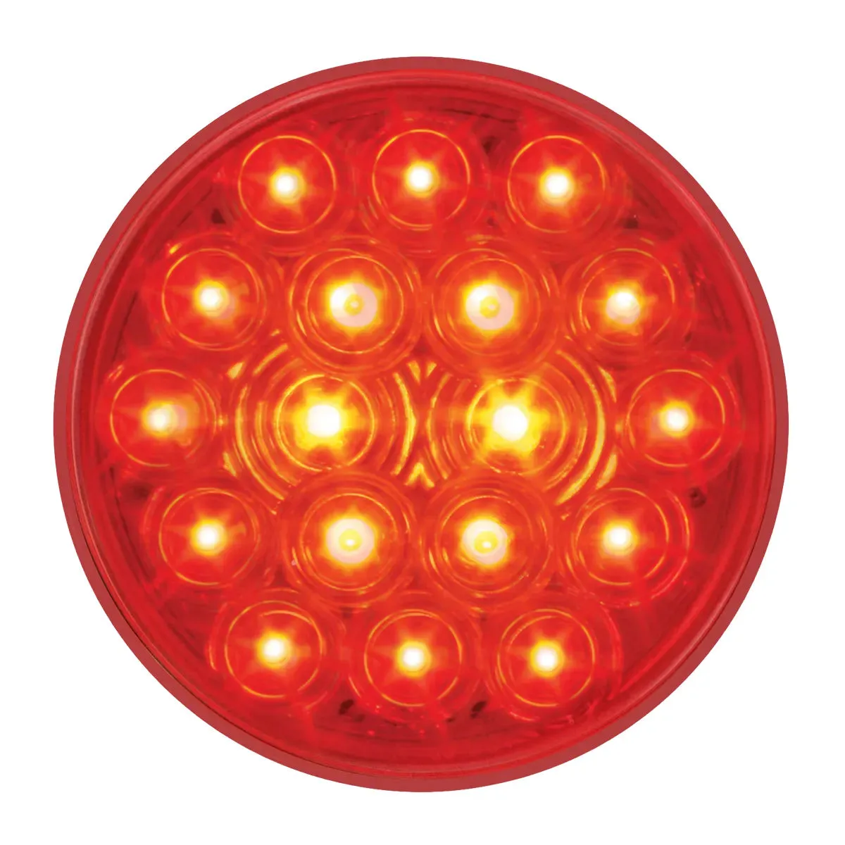 4" FLEET RED/RED 18 LED LIGHT W/ GROMMET & PIGTAIL