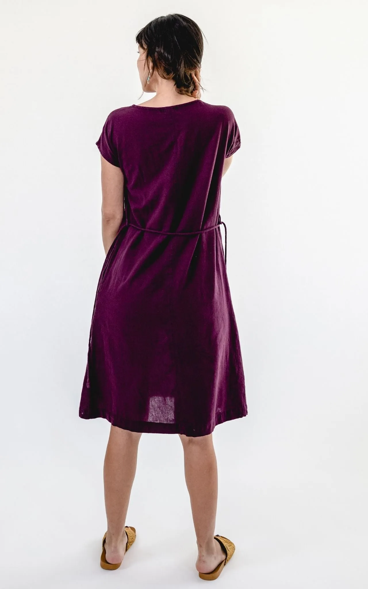 Aurora Dress | Embroidered - Wine