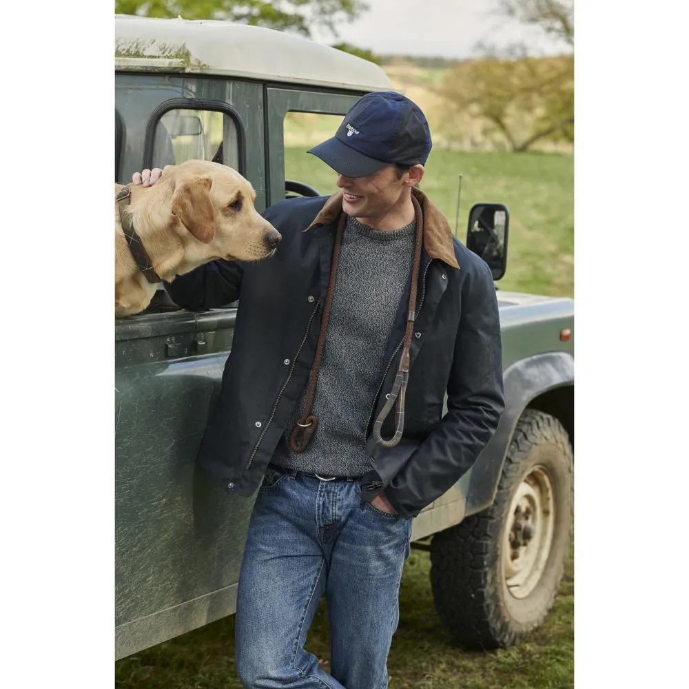 Barbour Cotton Twist Nelson Mens Crew Neck Jumper - Navy