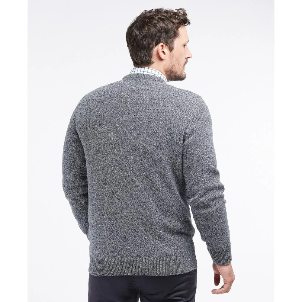 Barbour Cotton Twist Nelson Mens Crew Neck Jumper - Navy