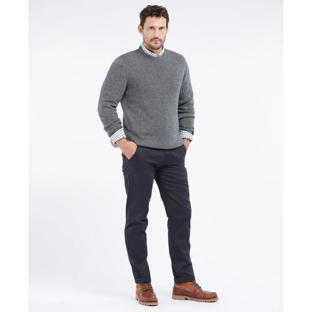 Barbour Cotton Twist Nelson Mens Crew Neck Jumper - Navy