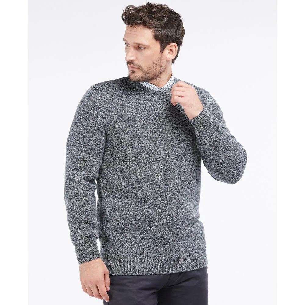 Barbour Cotton Twist Nelson Mens Crew Neck Jumper - Navy