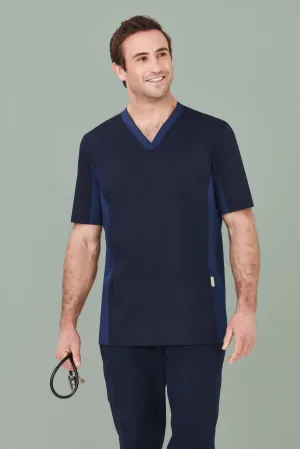 Biz Care Riley Mens V-Neck Stretch Scrub Top