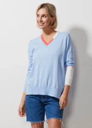 Block Trim Jumper ZP6610 in Sky by Zaket & Plover