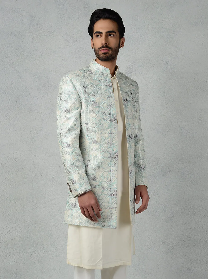 Blue & Grey Jodhpuri Suit | TULA