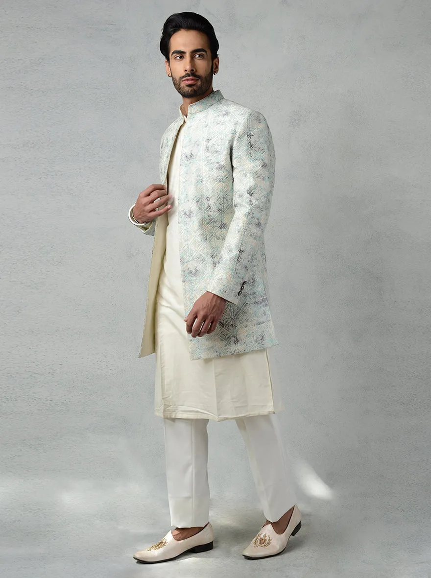 Blue & Grey Jodhpuri Suit | TULA