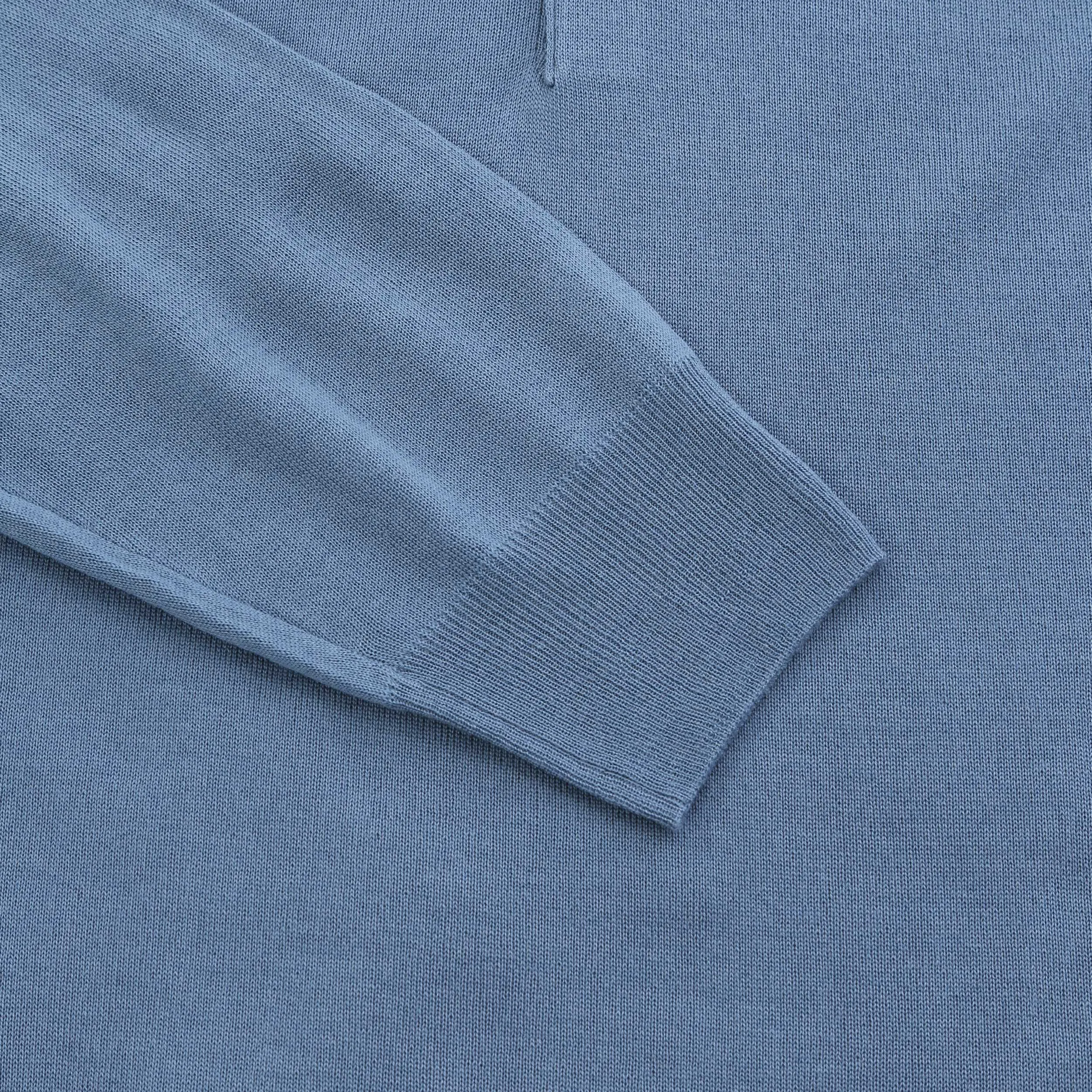 Canali 3 Button Knitted Polo in Airforce Blue