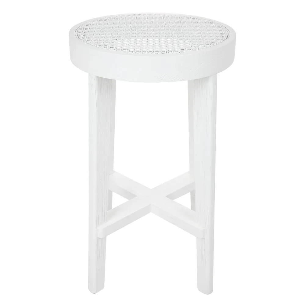 Cape Byron Rattan Kitchen Stool - White