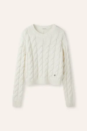 CARMEN cotton cable-knit sweater (White)