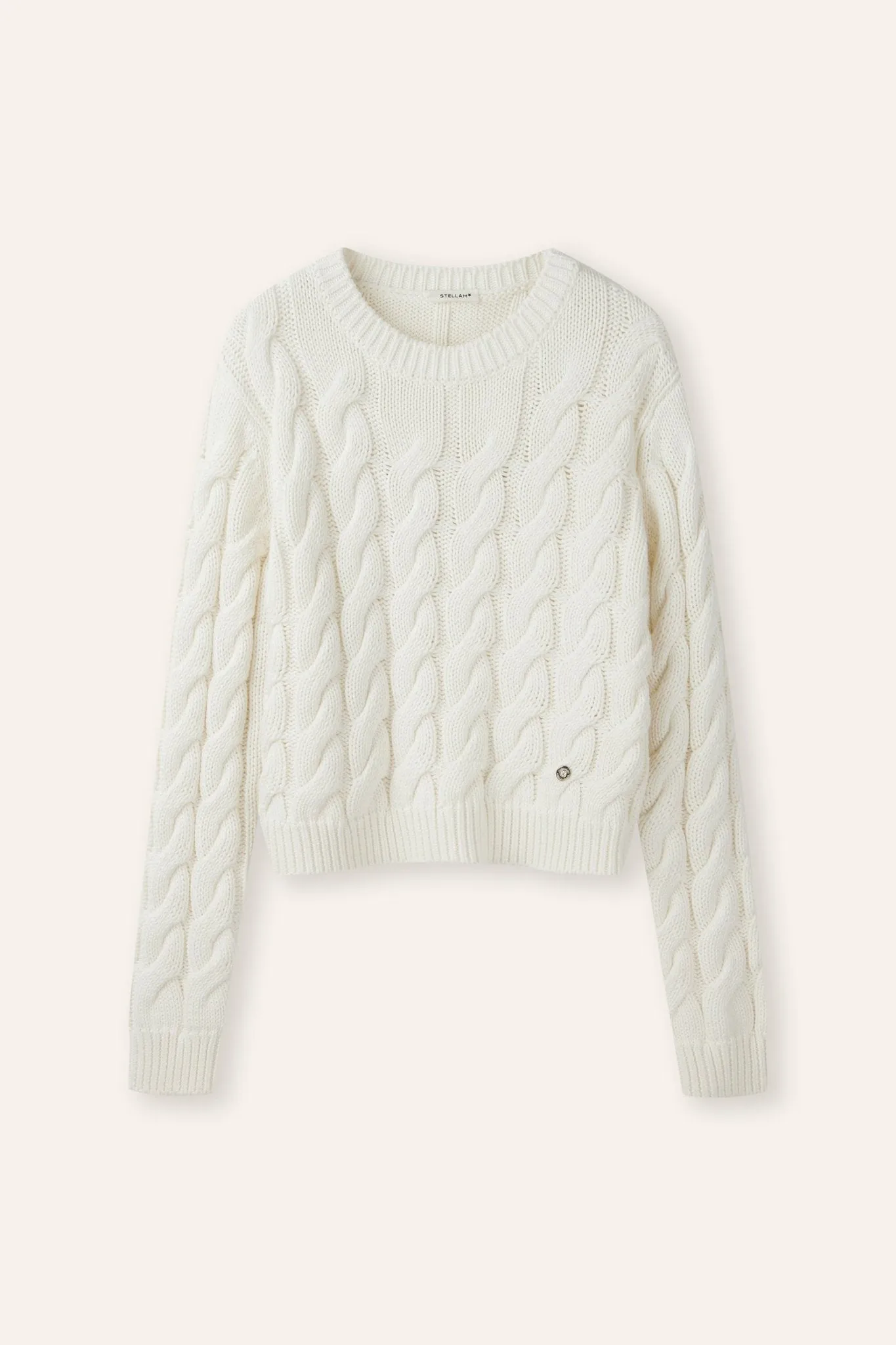 CARMEN cotton cable-knit sweater (White)