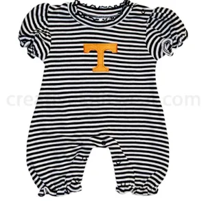 Creative Knitwear | Tennessee Striped Puff Sleeve Romper