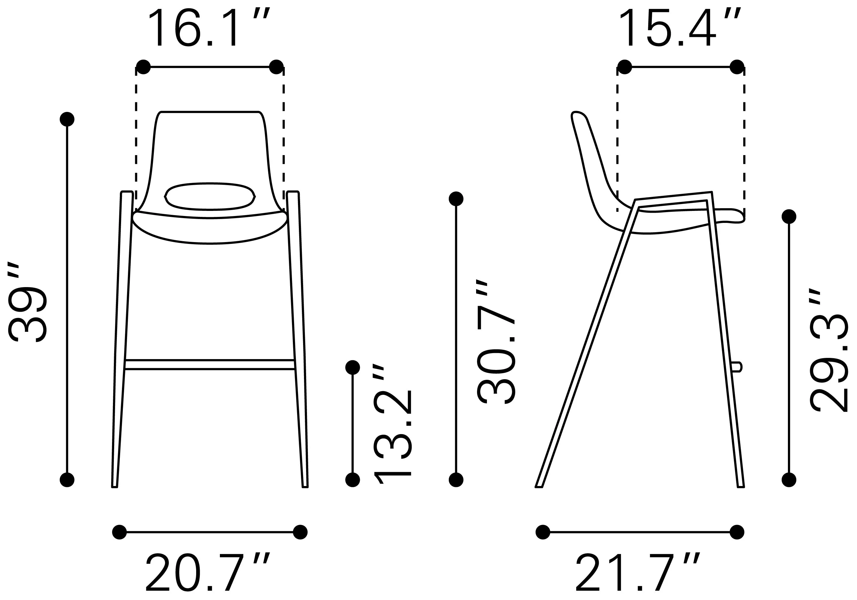 Desi Barstool (Set of 2) Black