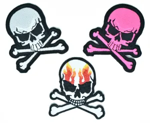 Embroidered Skull Patch 3" x 2.50" - 1 Piece