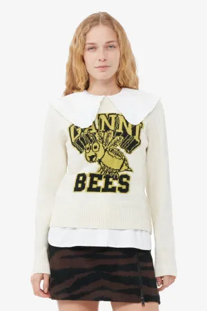 Graphic O-neck Pullover Bees