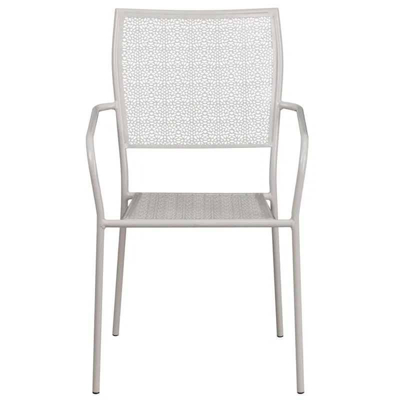 Gray Square Back Patio Chair CO-2-SIL-GG