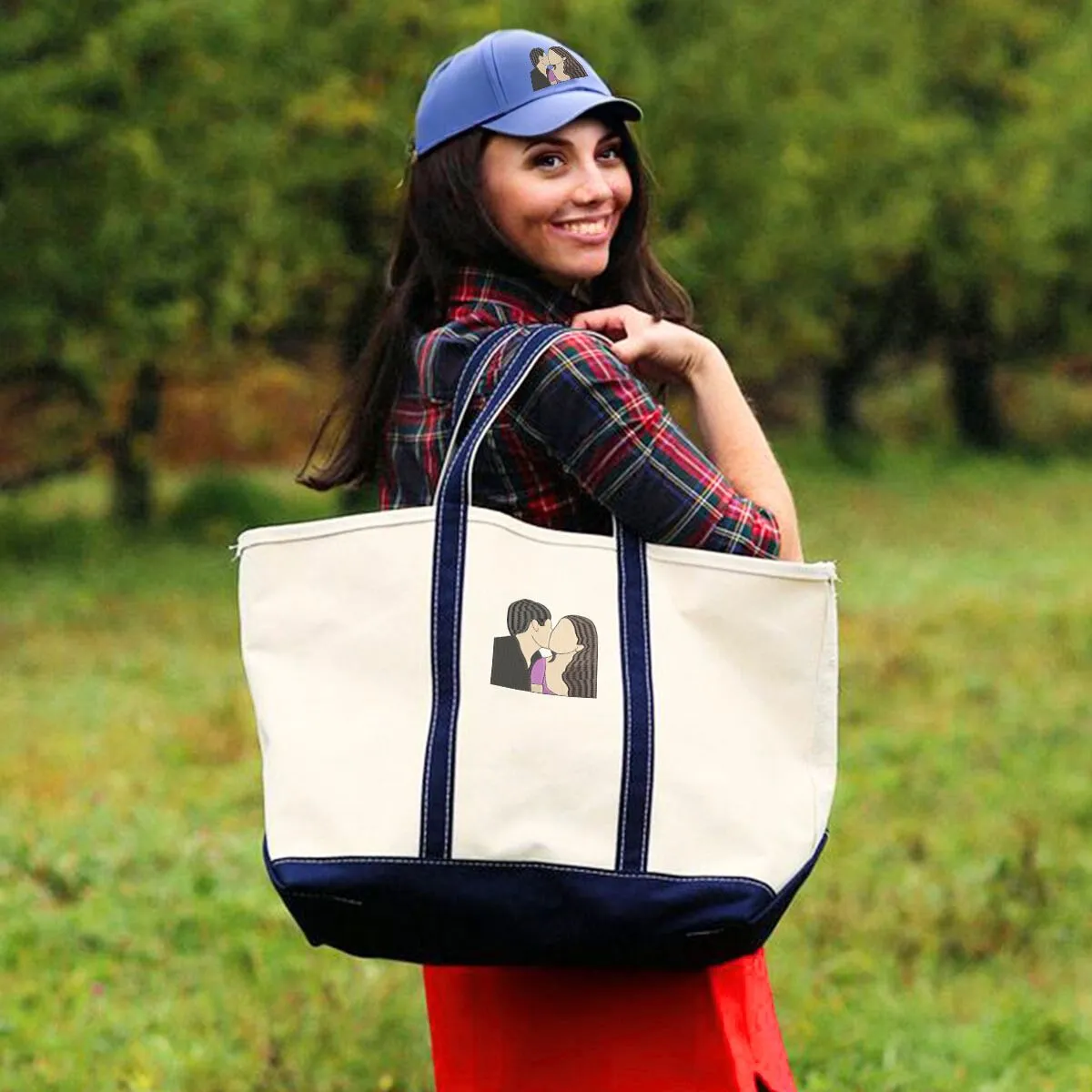 His & Hers Twin Pack: Embroidered Hat & Tote Bag