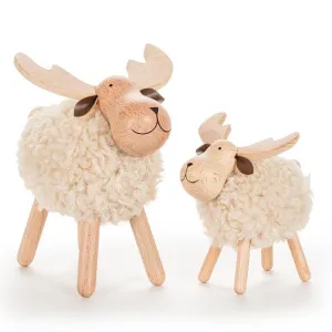 Ivory Woolly Moose Decor