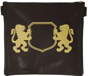 Leather Tallis &amp; Tefillin Bag with Lion Design 150B-BR