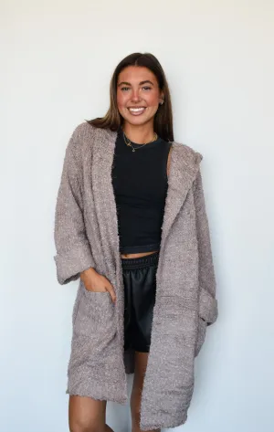 Mocha Long Line Cardigan