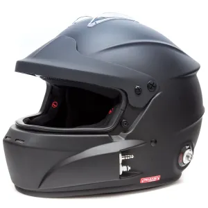 Roux R1-F GT Matt Black Fiberglass Helmet - Comms, Drink & Hans Posts