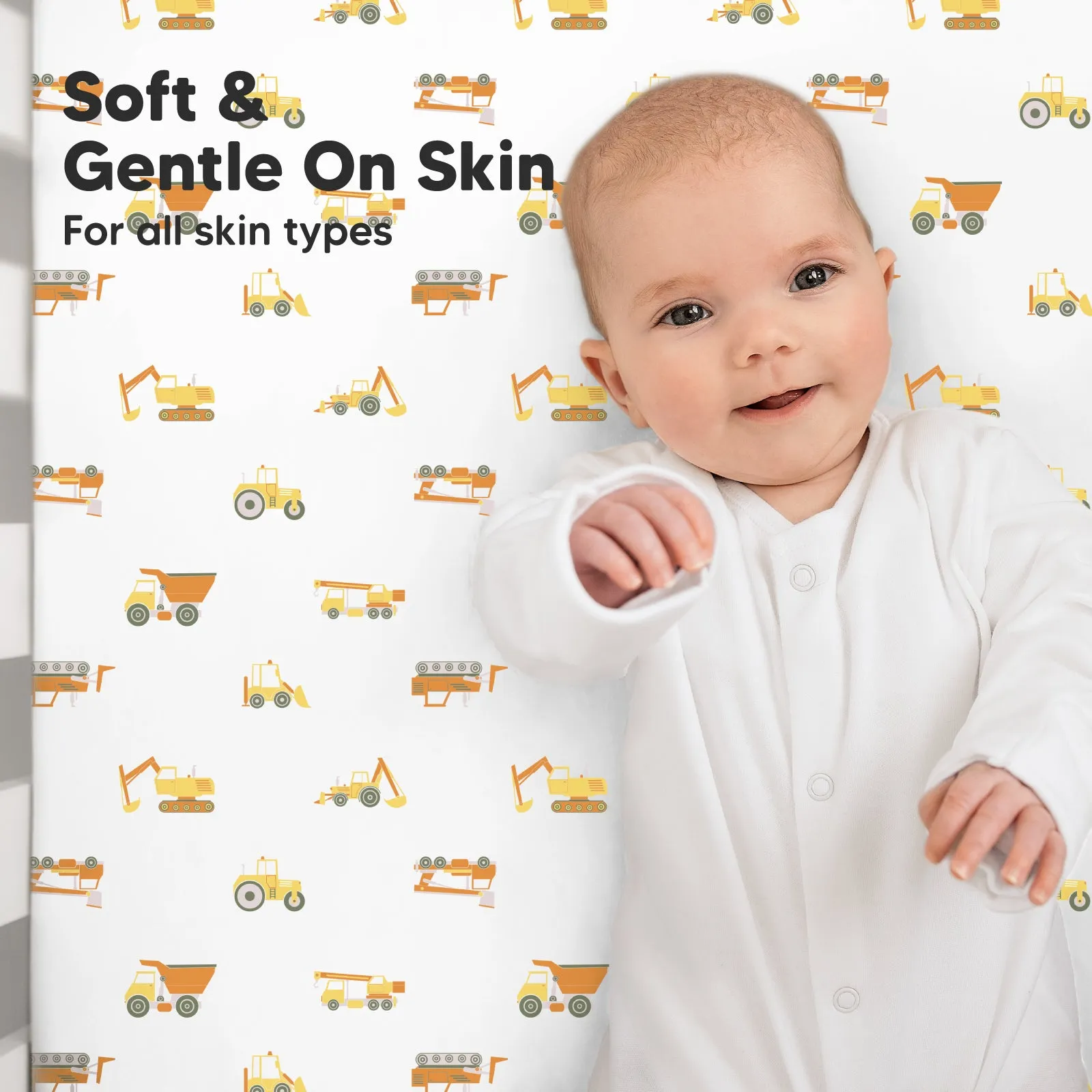 Soothe Fitted Crib Sheet (Construction)