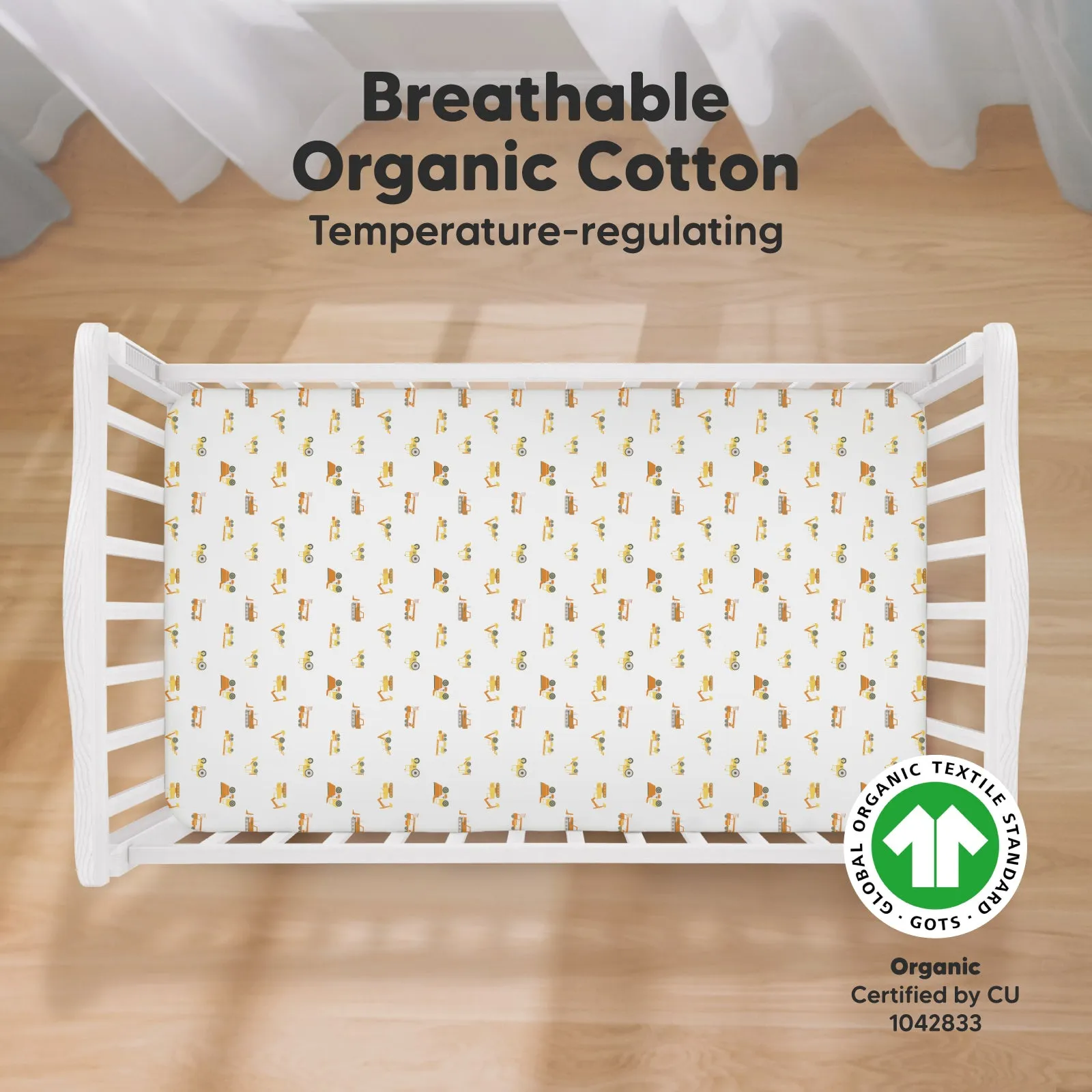 Soothe Fitted Crib Sheet (Construction)