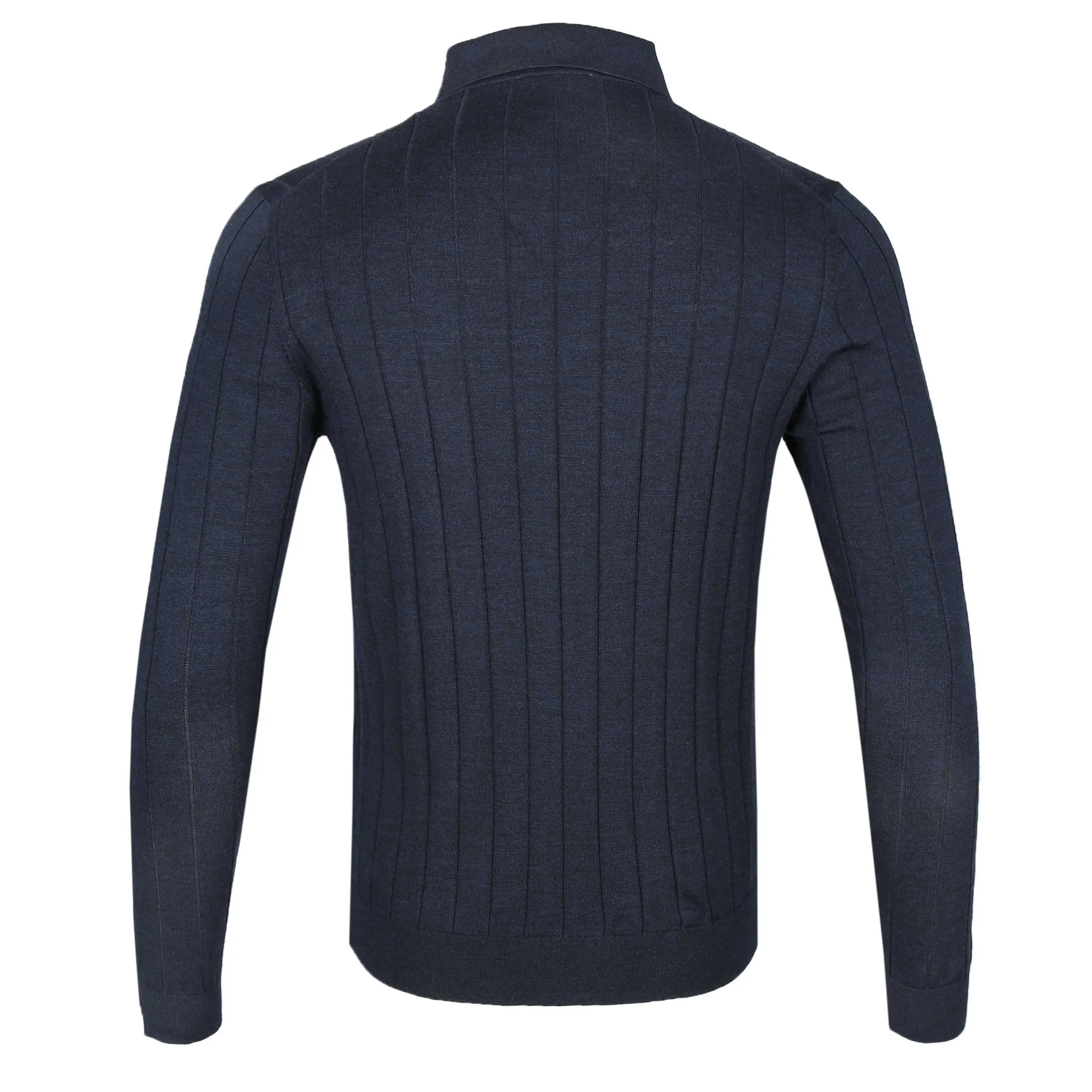 Thomas Maine Shirt Full Button Knit Through in Navy