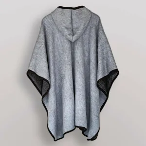 Tiukcha - Lightweight Baby Alpaca Hooded Cape Poncho - Solid Gray - Unisex