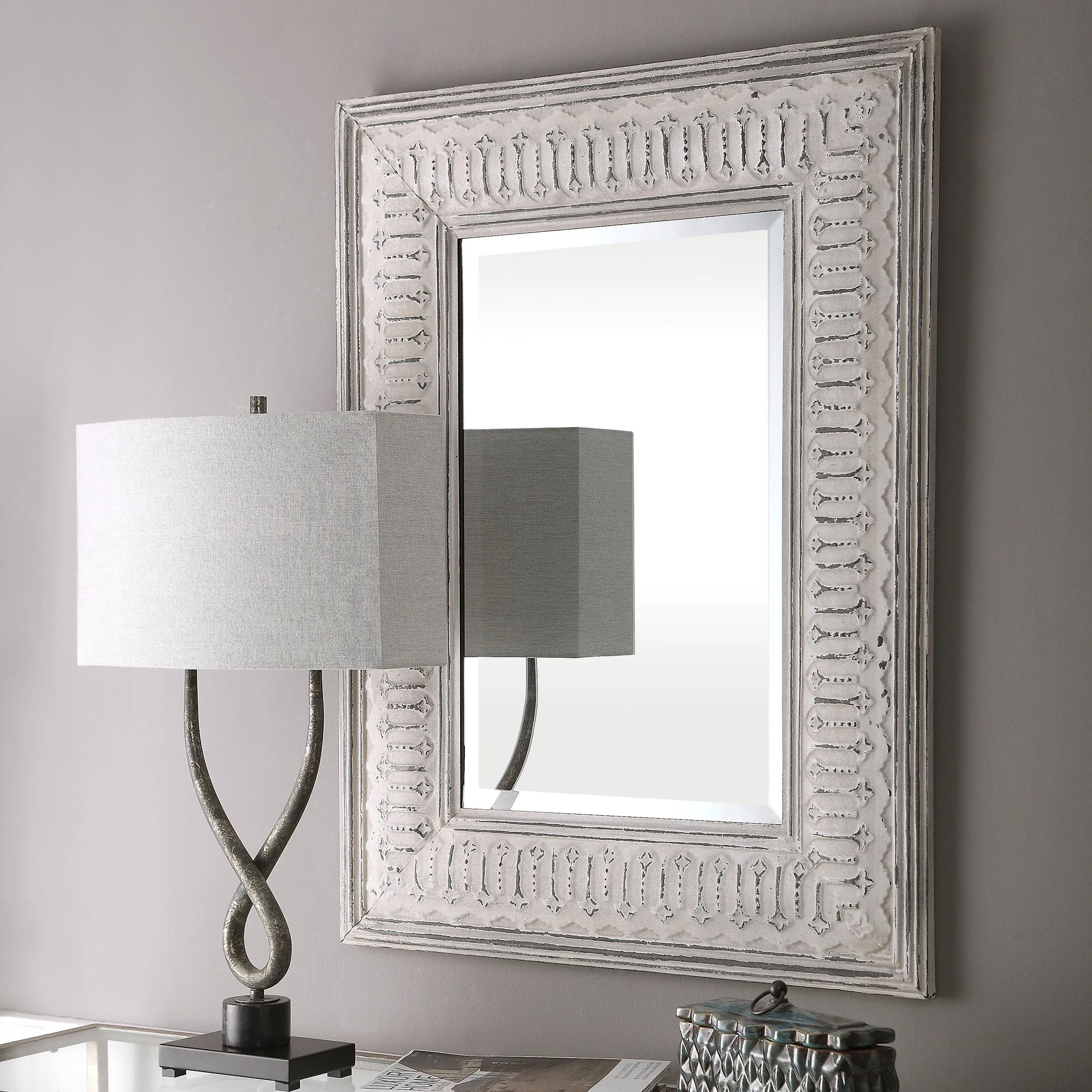 Uttermost Argenton Aged Gray Rectangle Mirror