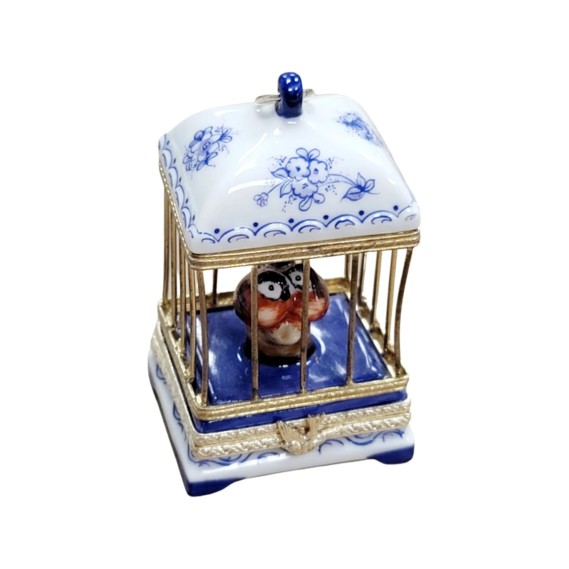 White Blue Bird Cage Love Birds