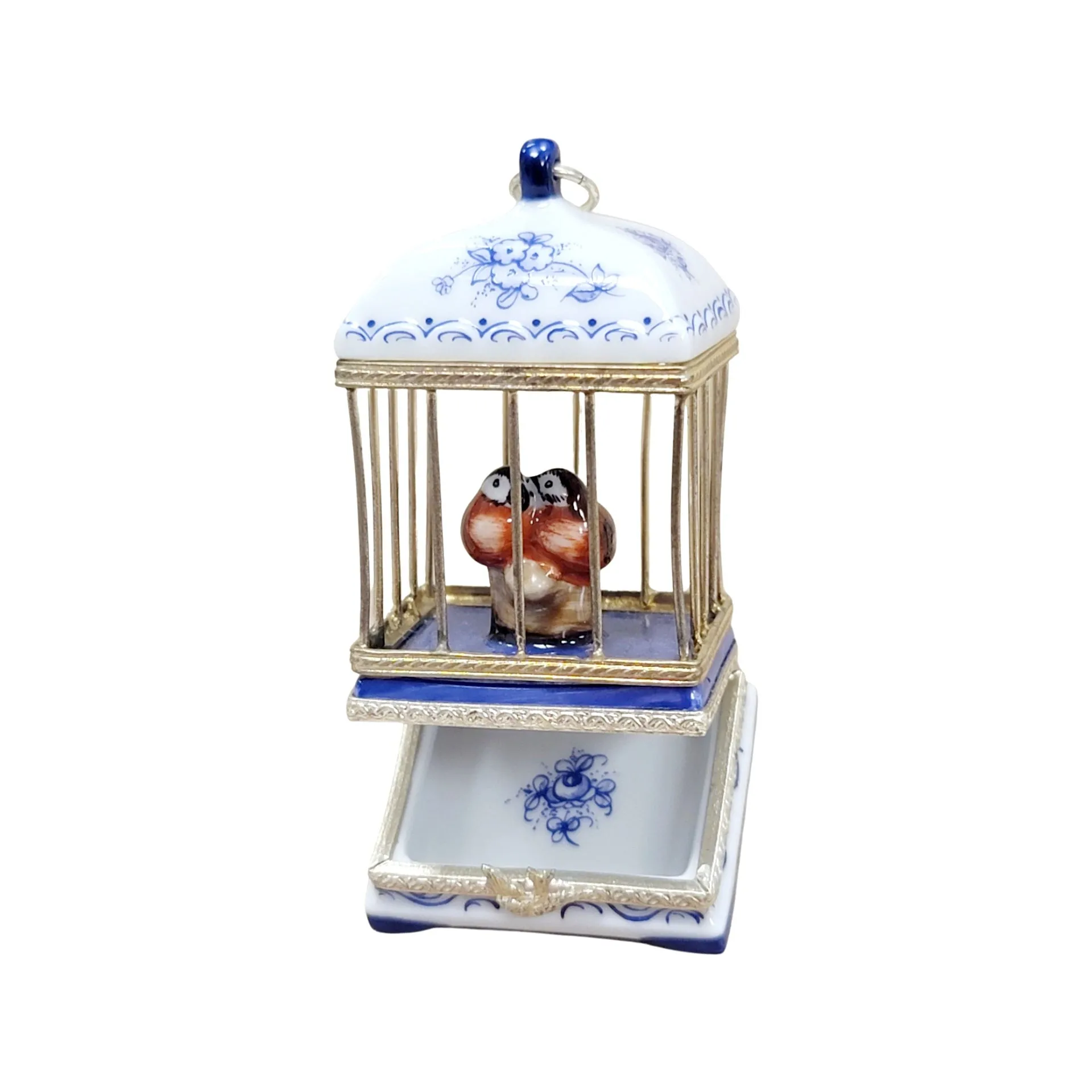 White Blue Bird Cage Love Birds